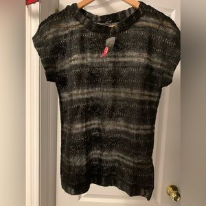 Forever 21 Black and Gold Sheer Top - Size Small